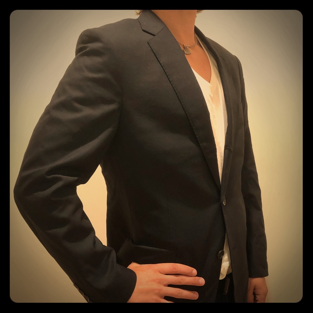 J Crew Aldridge Jacket 38 S Navy Blue Wool